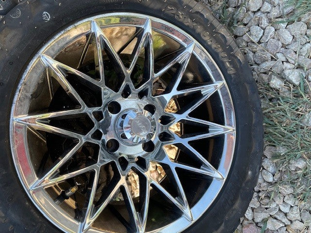 Set of 14" Chrome Athena Wheel with Kraken Tires 23x10.00-14 | Part #47659723010 ***READ