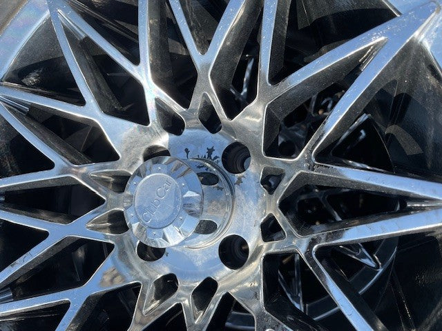 Set of 14" Chrome Athena Wheel with Kraken Tires 23x10.00-14 | Part #47659723010 ***READ