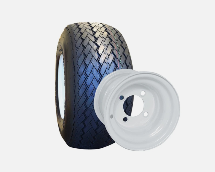 18x8.5-8 Tire and Wheel Assembly white steel wheel | RHOX | Part #TIR-310A