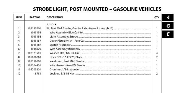 Post Mounted Strobe Light, Gas | Fits Club Car | OEM Part #105155601
