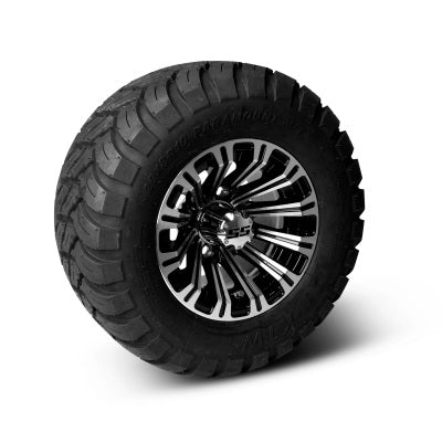 20x8-10 Paramount M/T Tires on FTV Black/Machined Wheels | Fits E-Z-GO | Part #10047967 OEM