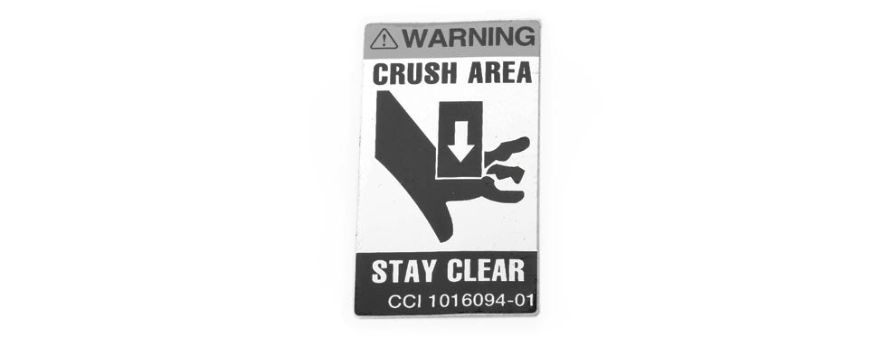 DECAL, WARNING - CRUSH AREA | Fits Club Car | Part #101609401 OEM
