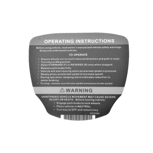 Onward Steering Wheel Decal | Fits CLUB CAR | Part #103783001 OEM