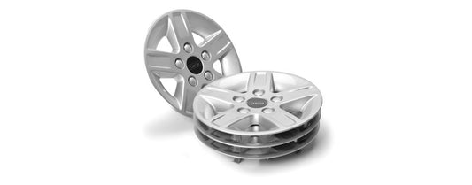 5-SPOKE SILVER WHEEL COVER KIT (SET OF 4) | Fits Club Car | Part #105106501 OEM