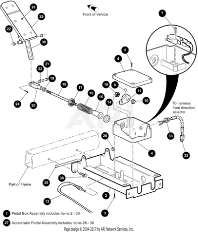 Gas Pedal Box with Cover | Fits E-Z-GO | Part #25853G03 OEM