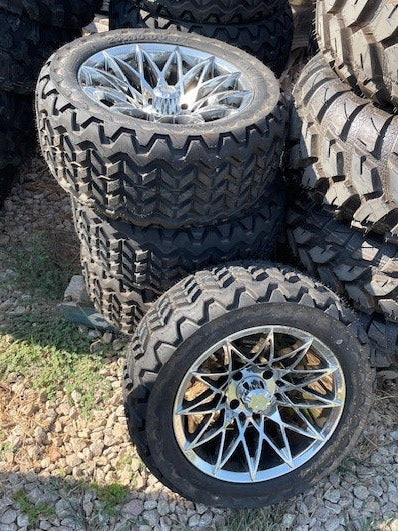Set of 14" Chrome Athena Wheel with Kraken Tires 23x10.00-14 | Part #47659723010 ***READ