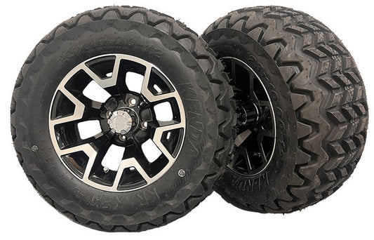 12" ATLAS GLOSS BLACK WHEEL WITH KRAKEN TIRES | Fits Club Car | Part OEM #47561649004