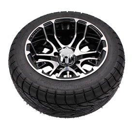 12" Gloss Black Mercury Wheel on 215/40-12 LH Tire | Fits Club Car | Part #47561650004 OEM