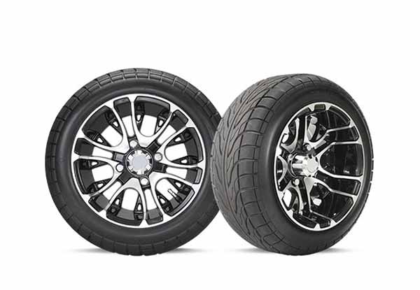 12" Gloss Black Mercury Wheel on 215/40-12 RH Tire | Fits Club Car | Part #47561651004 OEM