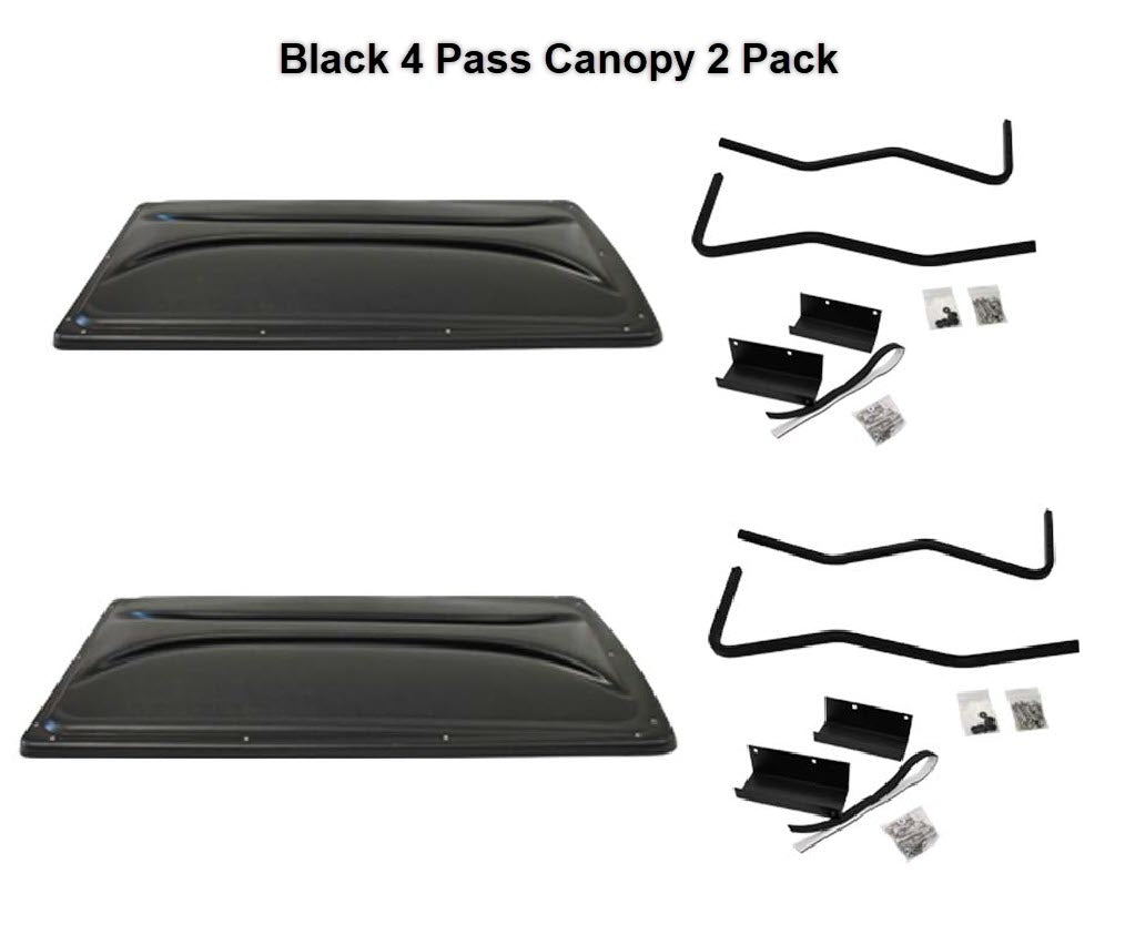 2 PACK BLACK 4 PASS CANOPY KIT (W/ HARDWARE) | Fits Club Car | Part #47570464007 OEM