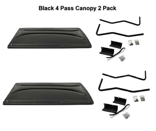 2 PACK BLACK 4 PASS CANOPY KIT (W/ HARDWARE) | Fits Club Car | Part #47570464007 OEM