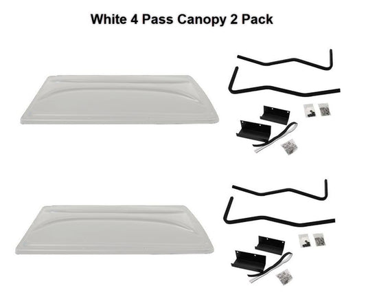 2 PACK WHITE 4 PASS CANOPY KIT (INCLUDES HARDWARE)(Order Qty 1 receive 2 canopy kits) | Fits Club Car | OEM Part #47570464008