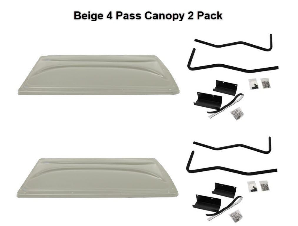 2 PACK BEIGE 4 PASS CANOPY KIT (INCLUDES HARDWARE)(Order Qty 1 receive 2 canopy kits) | Fits Club Car | OEM Part #47570464009