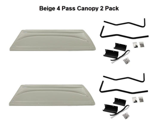 2 PACK BEIGE 4 PASS CANOPY KIT (INCLUDES HARDWARE)(Order Qty 1 receive 2 canopy kits) | Fits Club Car | OEM Part #47570464009