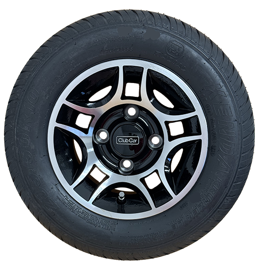 205/50R10 SBR, 5 SPOKE GLOSS BLACK TIRE & WHEEL ASM | Fits Club Car | Part #47665628002 OEM