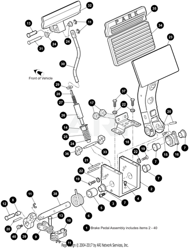 Pedal Brake Cover | Fits E-Z-GO | Part #610471 OEM