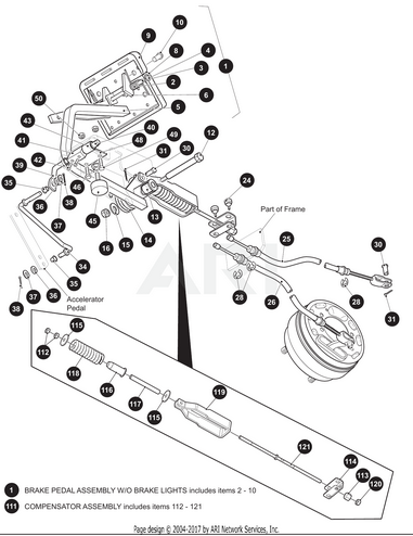 PEDAL, BRAKE, ECOAT, PCOAT-WELDMENT | Fits E-Z-GO | Part #652251G03 OEM