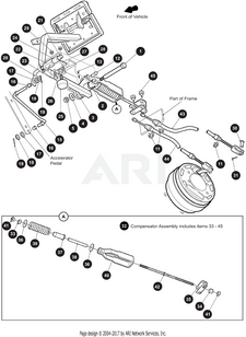 BRAKE CABLE & COMPENSATOR, BLUE-ASSY | Fits E-Z-GO | Part #654665 OEM
