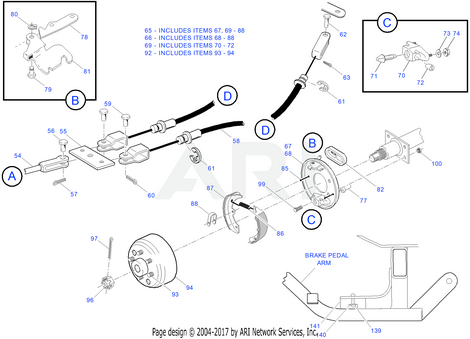 Brake Cable, 36.75-in. (Driver Side) | Fits E-Z-GO | Part #70702G05 OEM