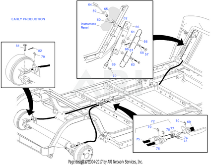 Foot-Operated Park Brake Lever | Fits E-Z-GO | Part #74177G01 OEM