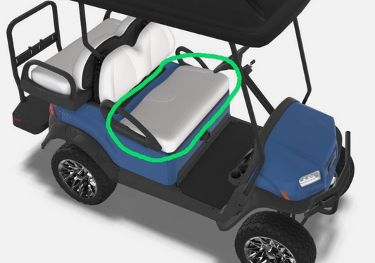 Standard White Seat Bottom Assembly for Tempo, Onward, Precedent | Fits Club Car | Part #104023422 OEM