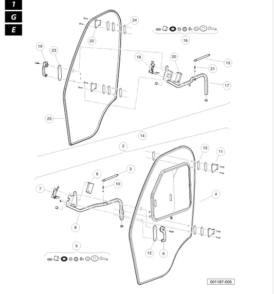 KIT, CAB, DOORS, GLASS | Fits Club Car | Part #105097301 OEM