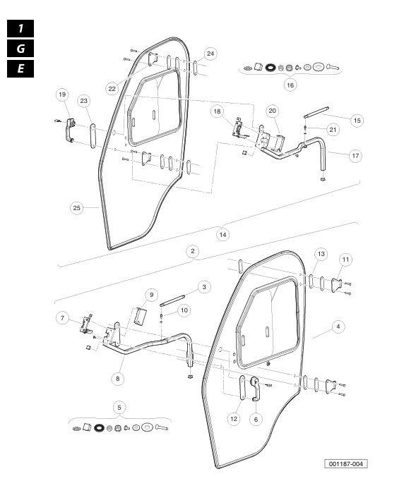 Cab Doors, Glass Deluxe (Slider in both Doors) | Fits Club Car | Part #105245901 OEM