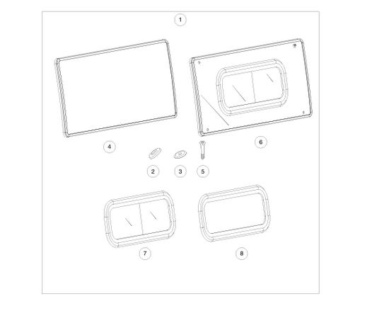 Cab Rear Window with Slider window | Fits Club Car | Part #47552863001 OEM