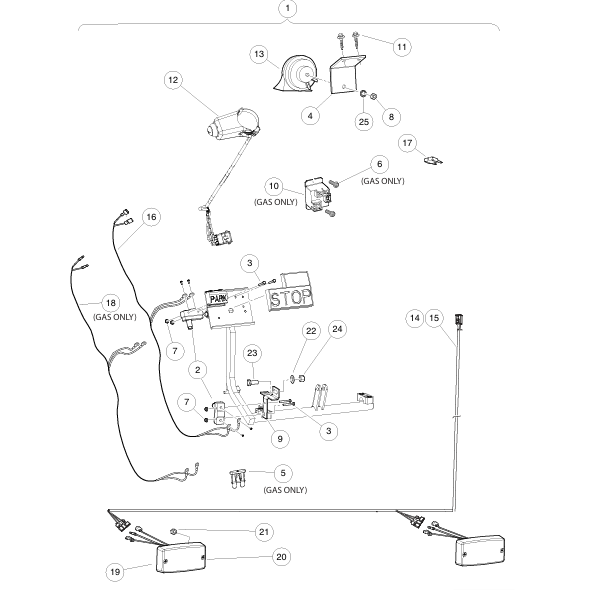 KIT, HORN/TAIL, CA for Carryall | Fits Club Car | Part #105122807 OEM