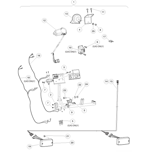 KIT, HORN/TAIL, CA for Carryall | Fits Club Car | Part #105122807 OEM
