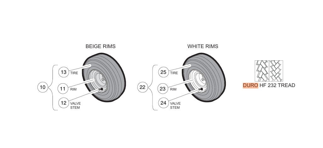 Beige Duro Tire / Wheel ASM HF 232 18.5x8.50-8 | Fits Club Car | Part #101570514 OEM