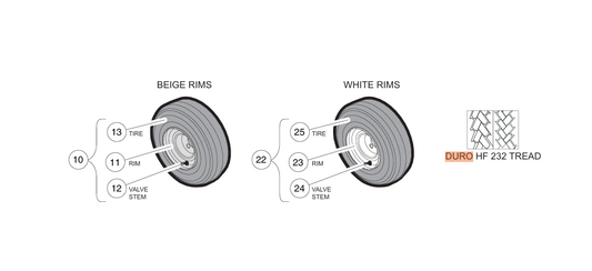 Beige Duro Tire / Wheel ASM HF 232 18.5x8.50-8 | Fits Club Car | Part #101570514 OEM